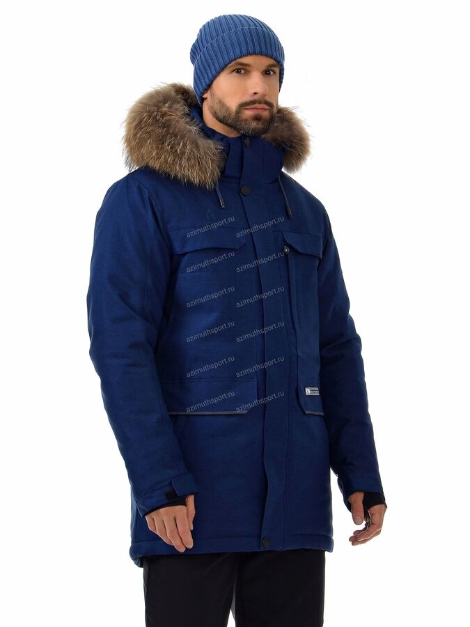 Мужская городская парка / куртка бренд Azimuth A 21804_105 Синий