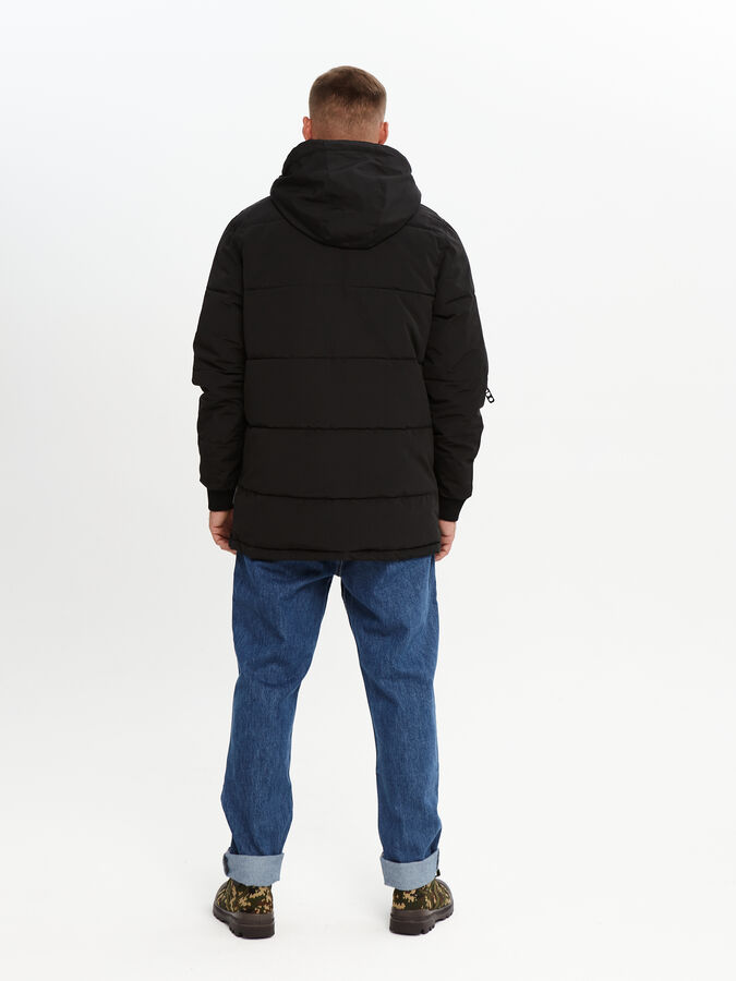 HERMZI. Качественная стильная мужская зимняя куртка с капюшоном. Удобная, теплая, непродуваемая, до -30 мороза, цвет черный