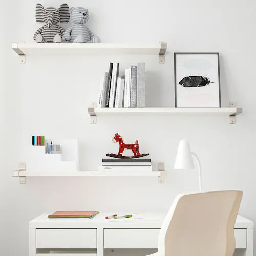 IKEA BERGSHULT, Полка, белая, 80x20 см
