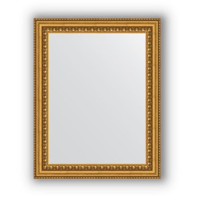 Зеркало в багетной раме - бусы золотые 46 мм, 38 х 48 см, Evoform