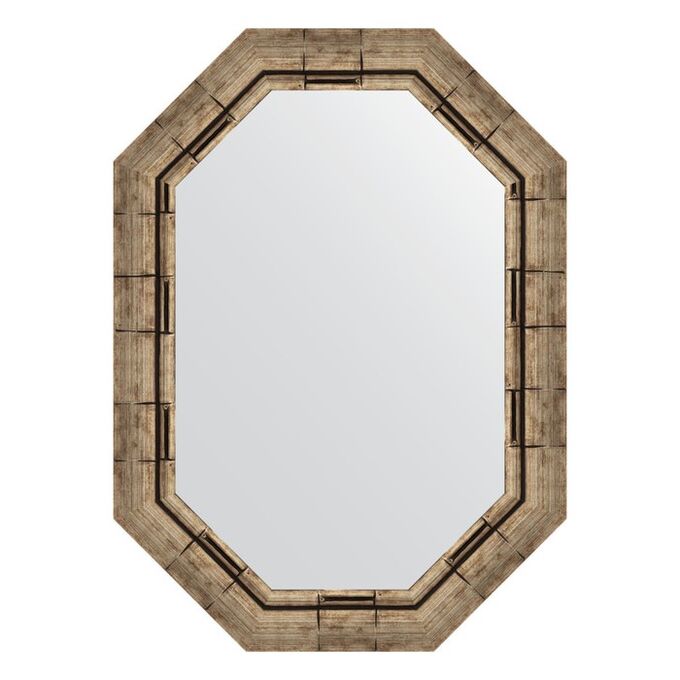 Зеркало в багетной раме, серебряный бамбук 73 мм 53x73 см