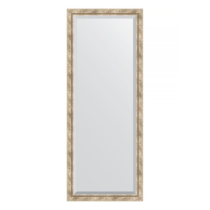 Зеркало напольное с фацетом в багетной раме, прованс с плетением 70 мм, 78x198 см