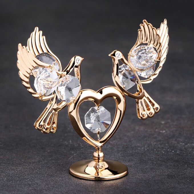СИМА-ЛЕНД Сувенир «Голуби на сердце», с кристаллами
