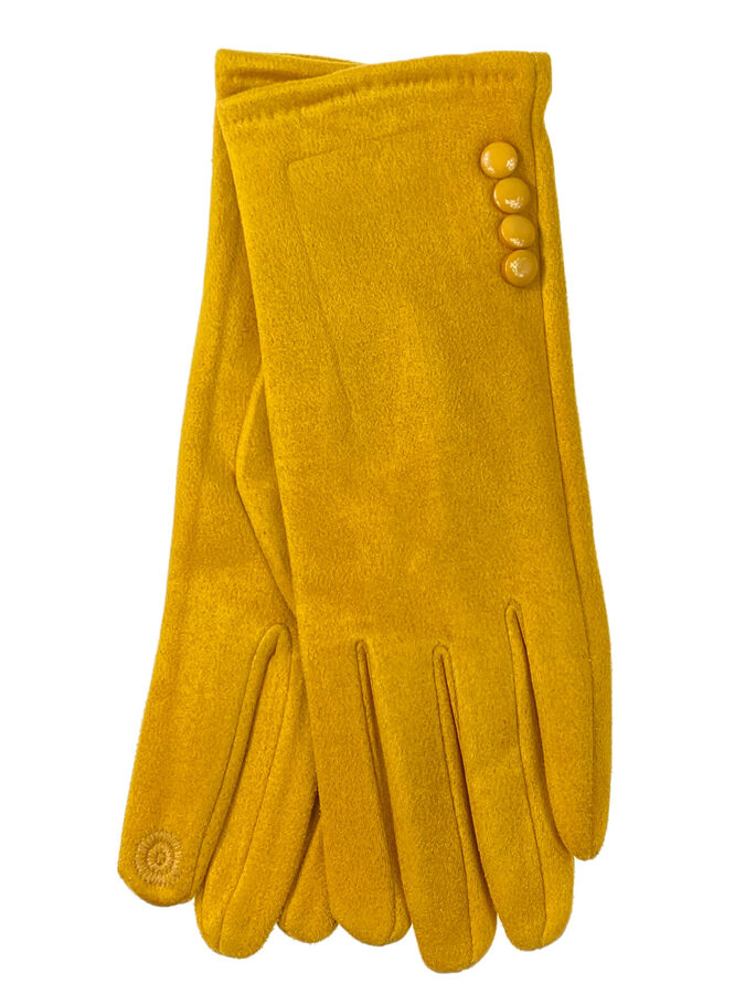 Greta Велюровые демисезонные перчатки, цвет горчичный