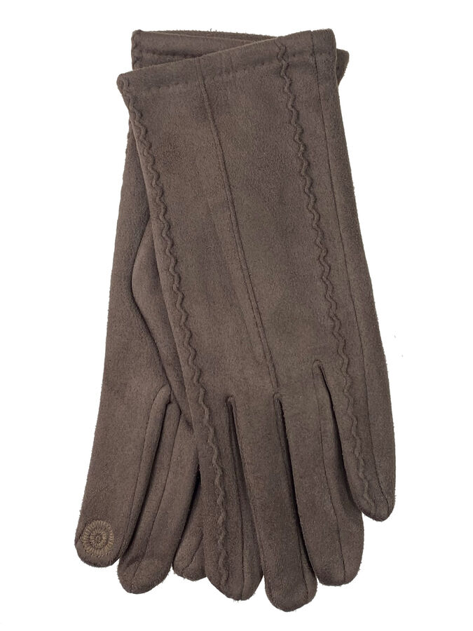 Greta Велюровые демисезонные перчатки, цвет коричневый