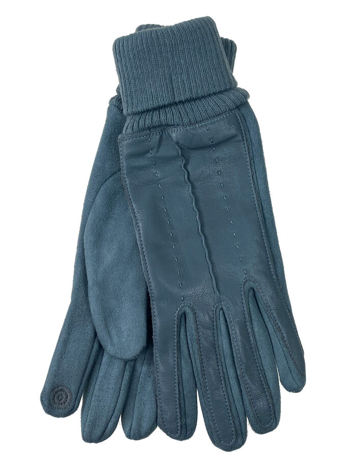 Greta Кожаные женские перчатки на флисе, цвет бирюзовый