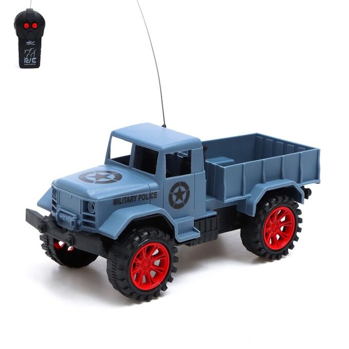 Грузовик радиоуправляемый «Военный», работает от батареек, цвет синий