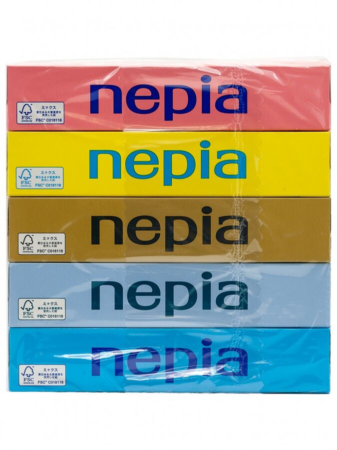 Салфетки двухслойные Nepia BOX TYPE 5 пачек