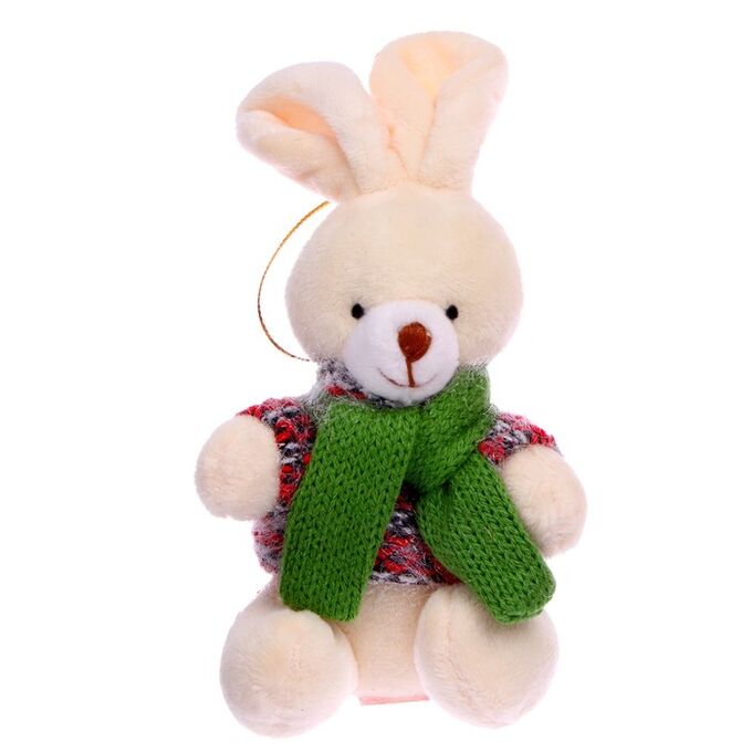 СИМА-ЛЕНД Мягкая игрушка «Заяц в шарфе», на подвеске, цвета МИКС