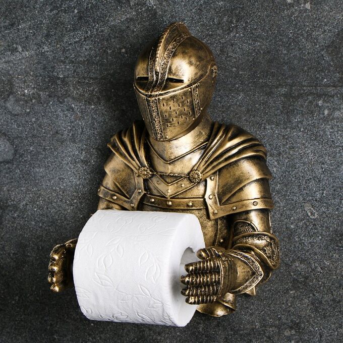Хорошие сувениры Держатель для туалетной бумаги &quot;Рыцарь&quot; бронза 16х22х31см