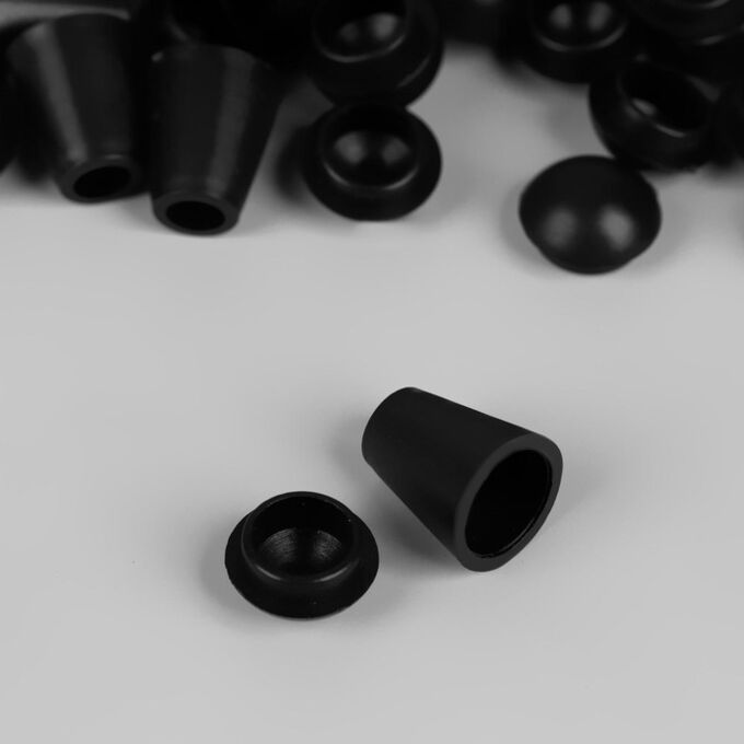 Арт Узор Набор наконечников для шнура d = 4 мм, 1,7 ? 1,2 см, 100 шт, цвет чёрный