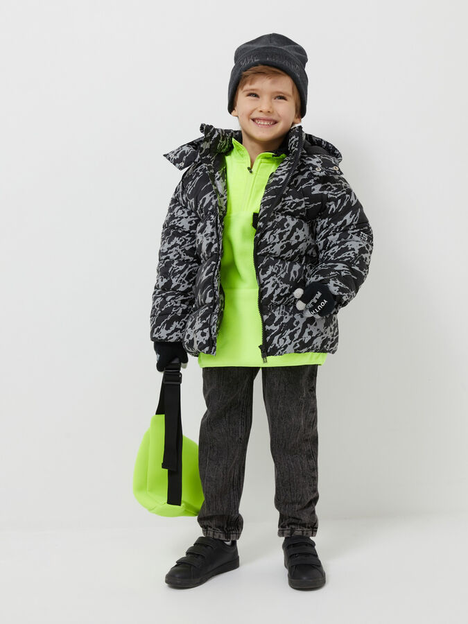 Acoola Куртка детская для мальчиков Palmgren1 черный принт