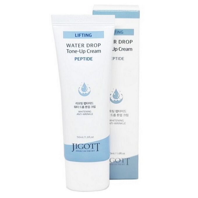 Jigott Тонизирующий крем для лица с пептидами Lifting Peptide Water Drop Tone Up Cream, 50 мл