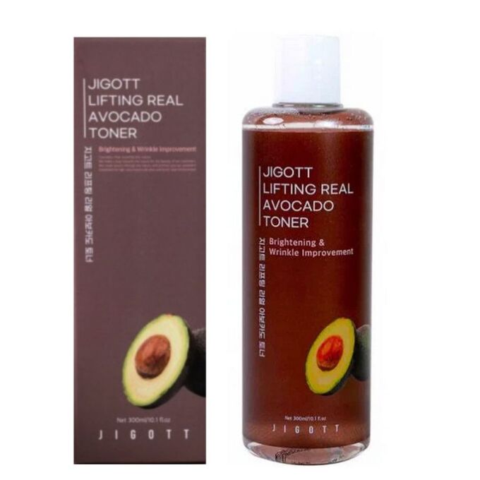 Jigott Тонер с экстрактом авокадо Lifting Real Avocado Toner, 300 мл