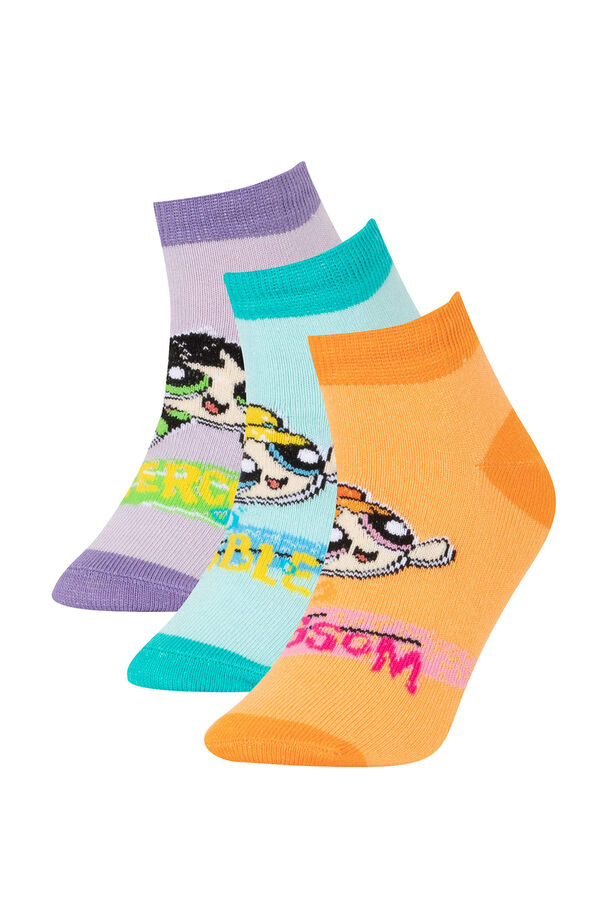 DEFACTO Комплект из 3 хлопковых носков с пинетками PowerPuff для девочек для девочек