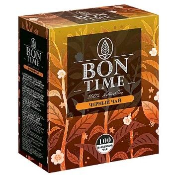 Яшкино «Bontime», чай черный, 100 пакетиков, 200 г