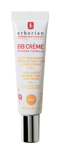 Erborian BB Cream Nude Makeup-Care Face Cream 5-in-1 SPF 20 Travel Size