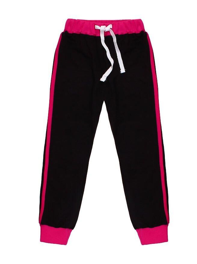Радуга дети Черные спортивные брюки для девочки Цвет: черный