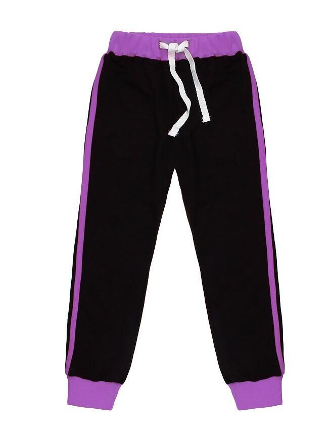 Радуга дети Чёрные спортивные брюки для девочки Цвет: черный