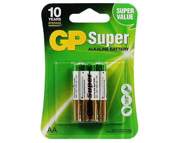 Батарейка AA GP Super LR06 2-BL, цена за 1 упаковку