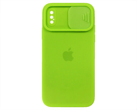 Чехол iPhone X/XS Protect Cam, с яблоком, зеленый