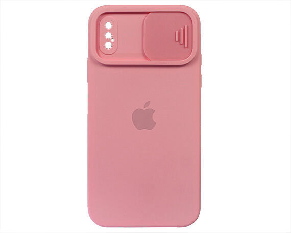 Чехол iPhone X/XS Protect Cam, с яблоком, розовый