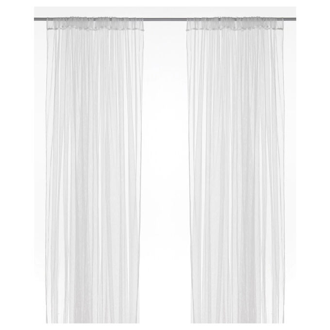 IKEA LILL, Сетчатые шторы, 1 пара, с кармашком для штанги/белые, 280x250 см