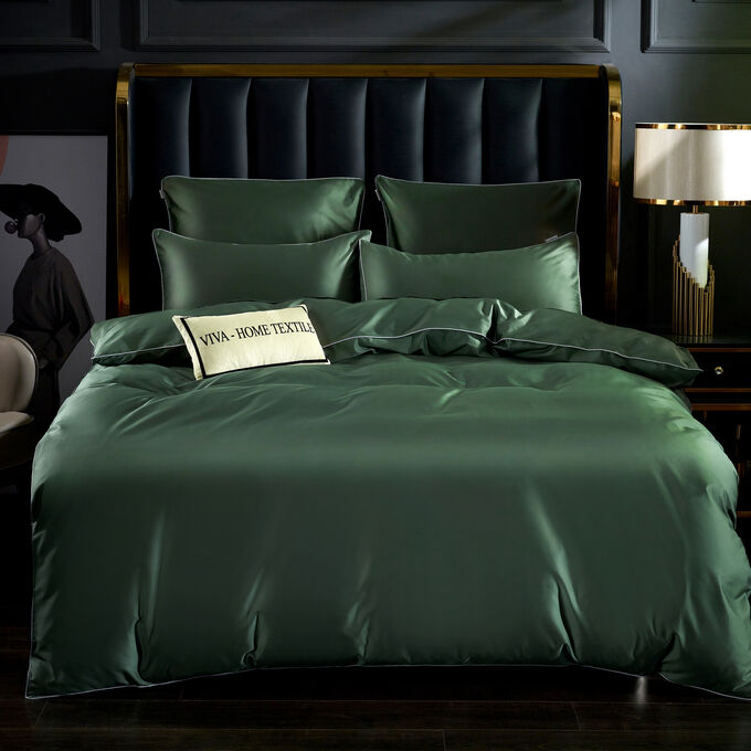 Viva home textile Комплект постельного белья Однотонный Сатин Премиум на резинке OCPR014