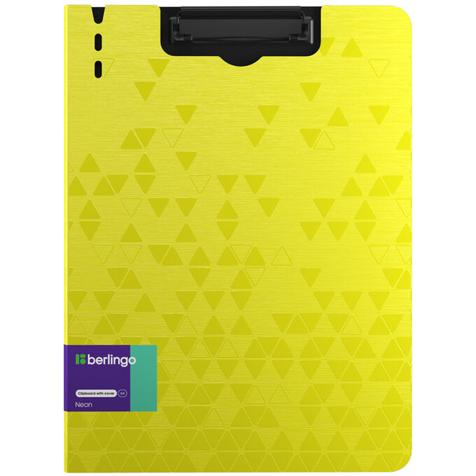 Папка-планшет с зажимом Berlingo &quot;&quot;Neon&quot;&quot; A4, пластик (полифом), 1800мкм, желтый неон