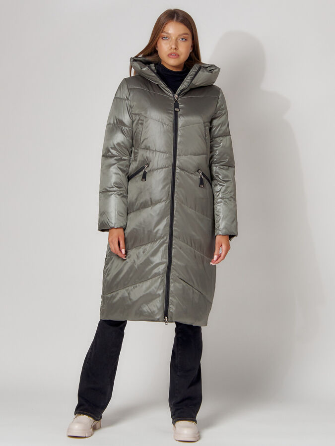 MTFORCE Пальто утепленное зимнее женское  цвета хаки 442152Kh