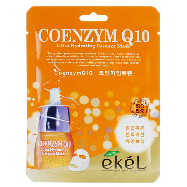 Ekel cosmetics Антивозрастная тканевая маска для лица с коэнзимом Q10 Ekel Coenzym Q10 Ultra Hydrating Essence Mask, 25 мл