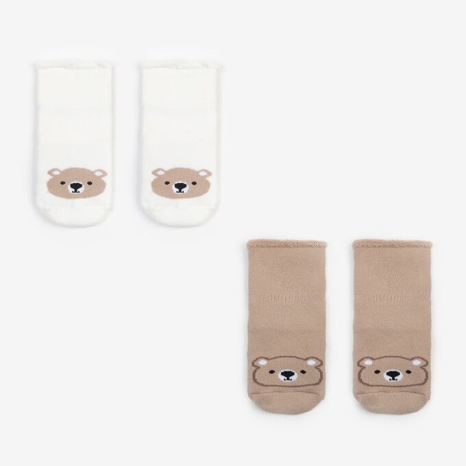 Набор детских махровых носков Крошка Я «Мишка», 2 пары