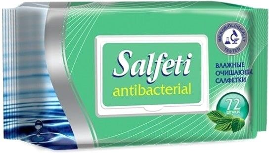 Влажные Антибактериальные салфетки Salfeti 72 шт