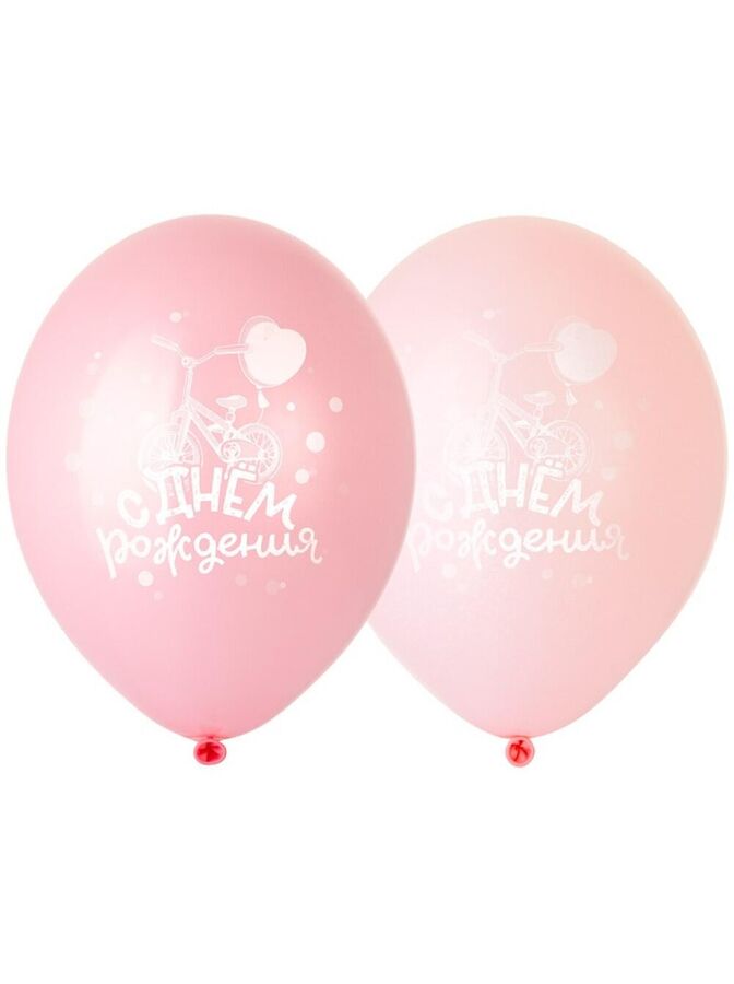 Holiday station 14&quot; шар воздушный с рисунком Велосипед розовый С Днем рождения!