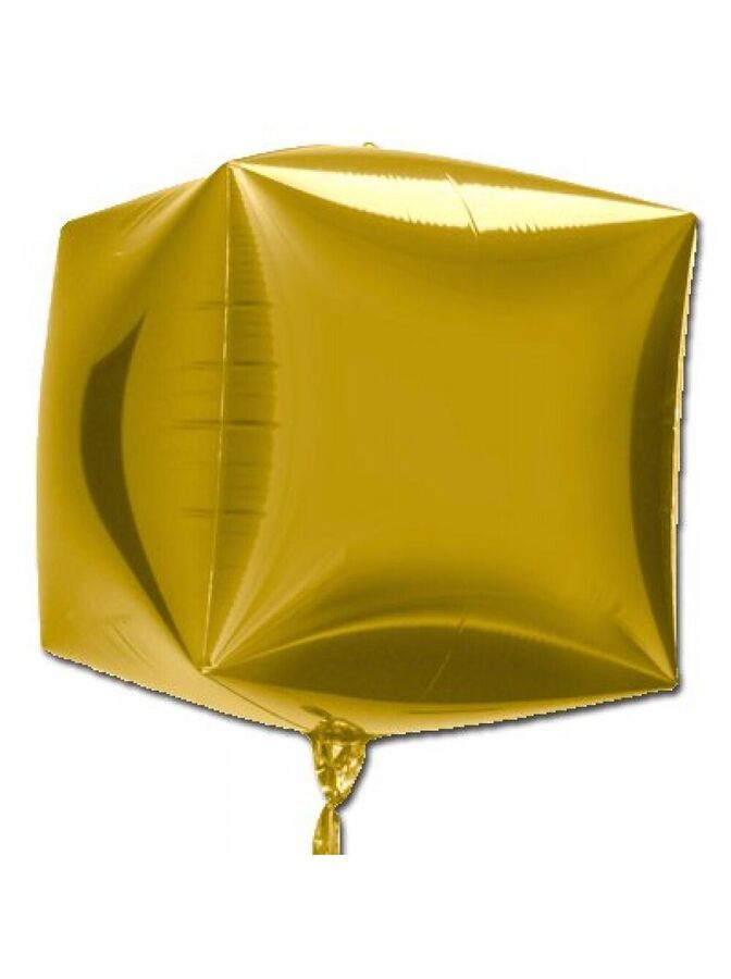 Holiday station Фольга шар 3D Куб б/рис 15&quot;/37 см металлик Gold Анаграм