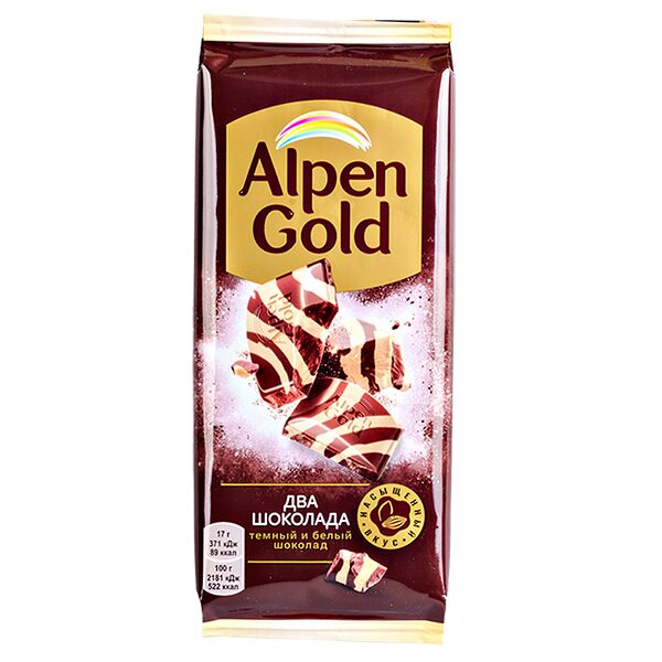 шоколад Альпен Гольд Два Шоколада 85 г