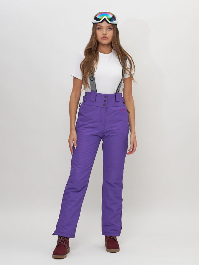 MTFORCE Полукомбинезон брюки горнолыжные женские фиолетового цвета 66215F