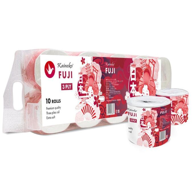 Kaineko Туалетная бумага Fuji, с ар. жасмин, 3 слоя, 30 м., 10шт./спайка
