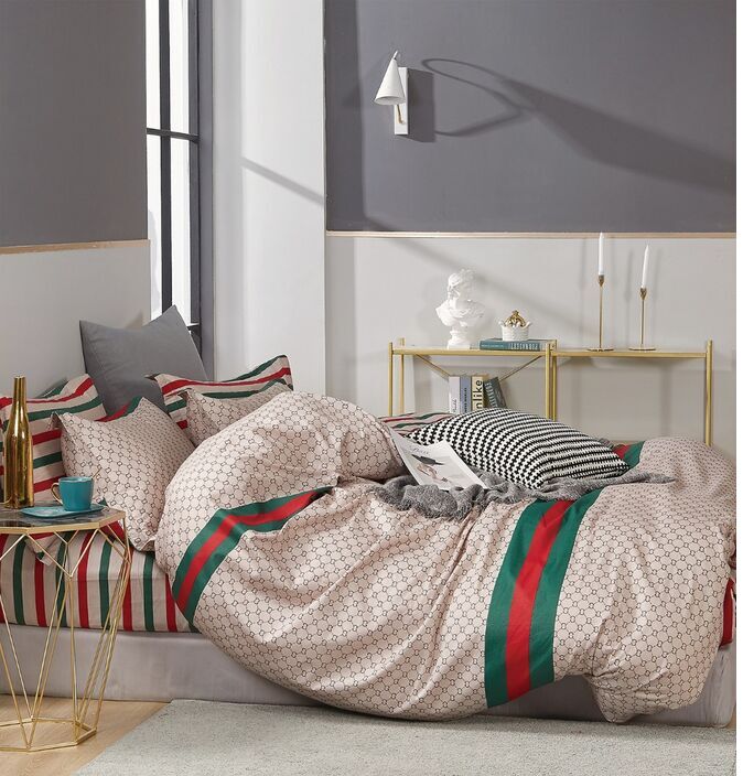 Швейный цех "Маруся" Комплект постельного белья из сатина 2 спальный с Европростыней