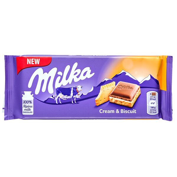 Молочный шоколад Milka Милка Крем и бисквит 100 г