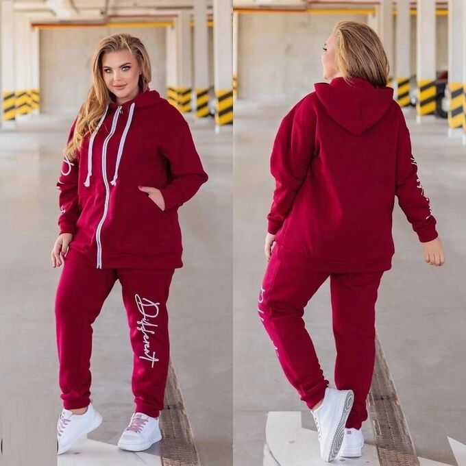 Бордовый спортивный костюм женский