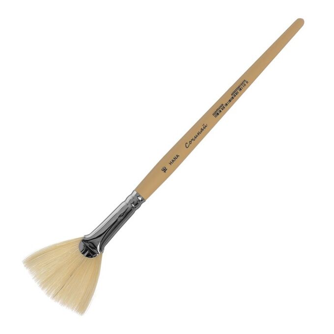 Кисть Веерная Щетина Roubloff Сочиняй №16 (длина волоса 39 мм), короткая ручка матовая