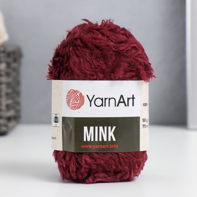 YarnArt Пряжа &quot;Mink&quot; 100% полиамид 75м/50гр (339 бордовый)