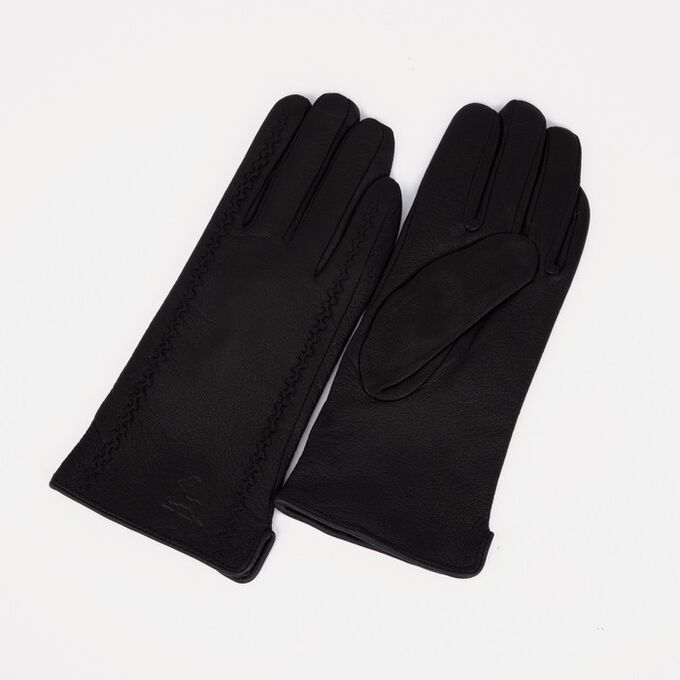СИМА-ЛЕНД Перчатки женские, размер 8.5, с подкладом, цвет чёрный