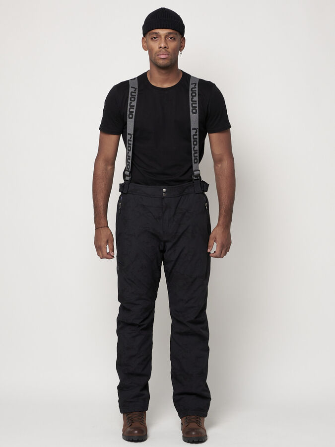 Полукомбинезон брюки горнолыжные мужские темно-серого цвета 66211TC