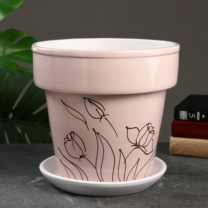 Кашпо Elegance Pink керамика schelirigh