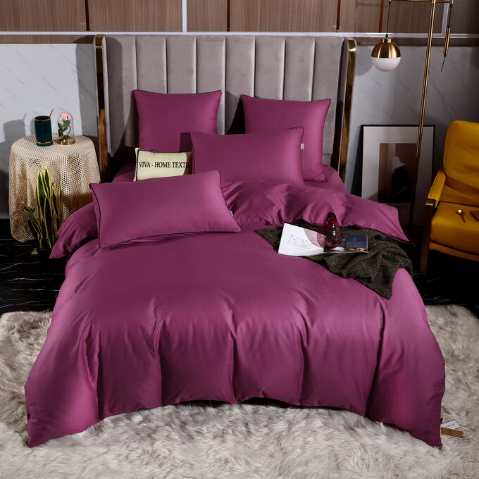 Viva home textile Комплект постельного белья Однотонный Сатин Элитный OCE003