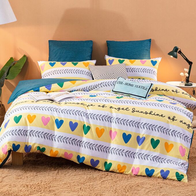 Viva home textile Комплект постельного белья Делюкс Сатин на резинке LR395