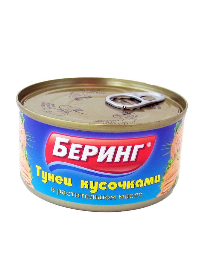 Тунец кусочки в растительном масле Беринг 185гр