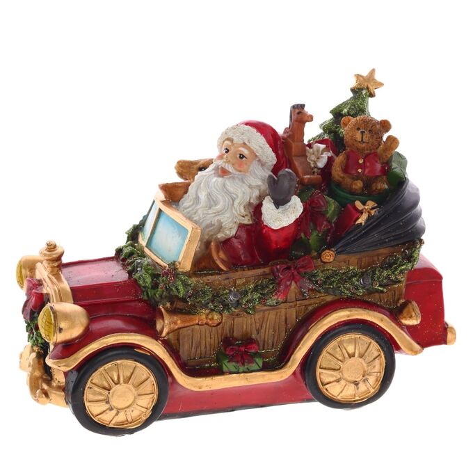 Remeco Фигурка декоративная &quot;Дед Мороз на машине&quot; с подсветкой (2xAA, не прилаг.), L25 W12 H16 см